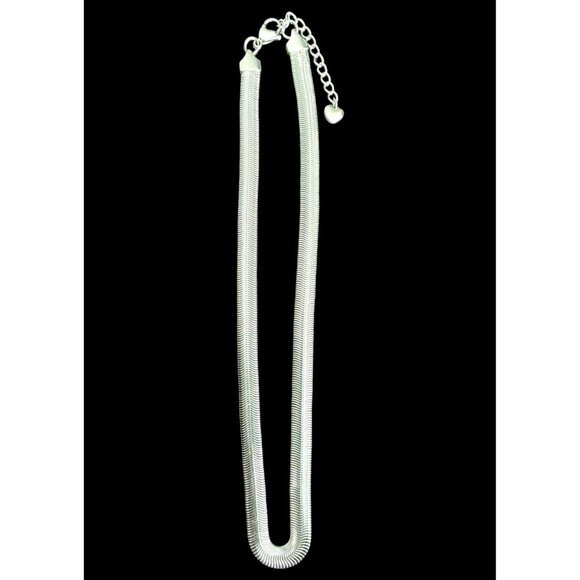 New Tocara Soft Herringbone Necklace Solange Silver Stainless Steel Slinky Chain - Picture 8 of 13